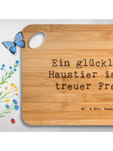 Mr. & Mrs. Panda Holzbrett Spruch Haustiere pflegen mit Spruch in Braun