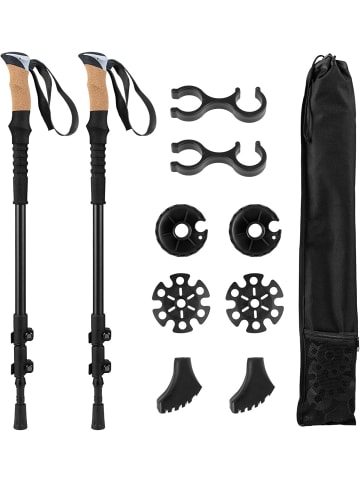 COSTWAY Wanderstöcke Teleskop Aluminium in Schwarz