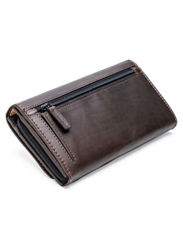 Farmhood Nashville Geldbörse RFID Schutz Leder 19.5 cm in dark brown