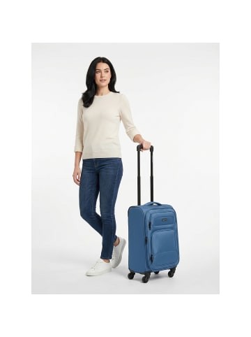 Smartbox Edition 04 4 Rollen Kabinentrolley 55 cm mit Dehnfalte in iced-glacier blue