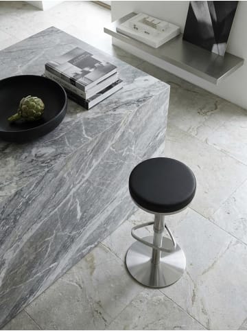 KADIMA DESIGN Barhocker ELBE | Höhenverstellbar, Gepolstert, Triangel-Fuß, 110kg in Schwarz