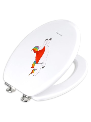 Mr. & Mrs. Panda Toilettendeckel Einhorn Super ohne Spruch in Weiß