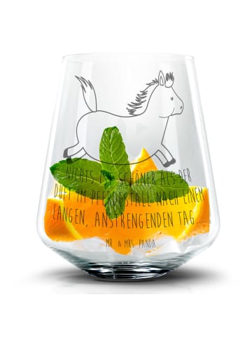 Mr. & Mrs. Panda Glas Pferd Springen mit Spruch in Transparent