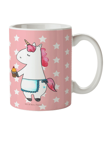Mr. & Mrs. Panda Haferl Einhorn Muffin ohne Spruch in Rot Pastell
