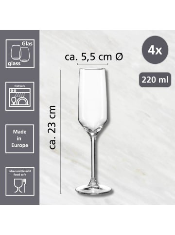 Ritzenhoff & Breker 4er Set Sektgläser Rumba in Transparent 220 ml