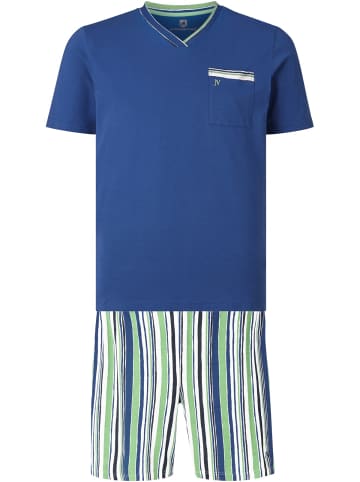 Jan Vanderstorm Kurzer Schlafanzug FREDSTEIN in royal blau gemustert