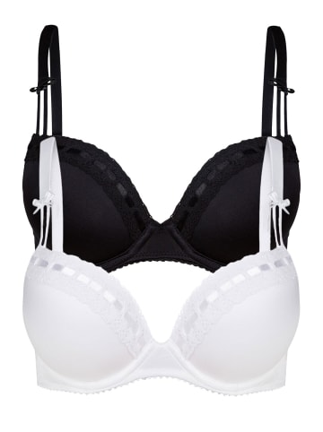 SUSA 2er Pack Push Up Dirndl BH Wiesn Zauber in Schwarz Weiss