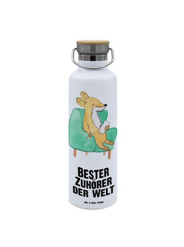 Mr. & Mrs. Panda Mehrwegflasche Fuchs Bester Zuhörer der Welt mi... in Weiß