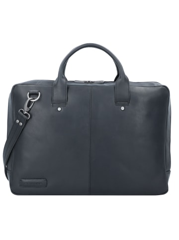 Plevier Navigator Aktentasche Leder 44 cm Laptopfach in schwarz