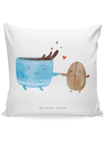 Mr. & Mrs. Panda Sofakissen Kaffee Bohne ohne Spruch in Weiß