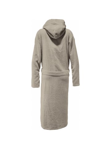 Erwin Müller Frottier Unisex-Bademantel mit Kapuze Achberg in sand