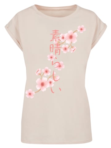 F4NT4STIC Damen T-Shirt PLUS SIZE Kirschblüten Asien in Whitesand