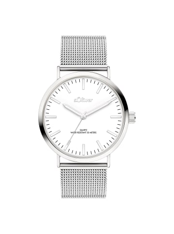 s.Oliver Armbanduhr Classic Mesh Large in silber