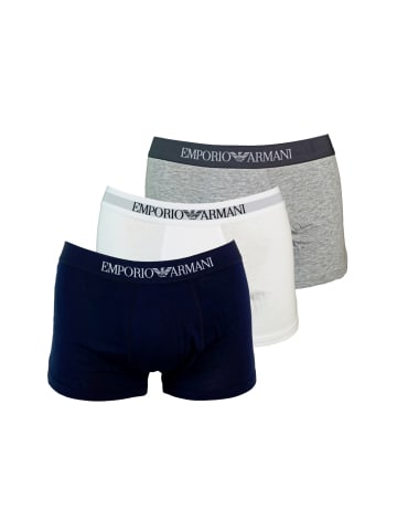 Emporio Armani Boxershorts 'Trunk' in navy, weiß, grau