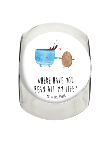 Mr. & Mrs. Panda Kaffeedose Kaffee Bohne mit Spruch in Weiß
