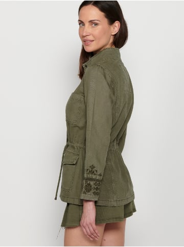 KOROSHI KURZER BAUMWOLLPARKA in khaki