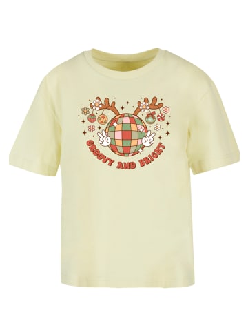 F4NT4STIC Tee Groovy Weihnachten Disco Deer in softyellow