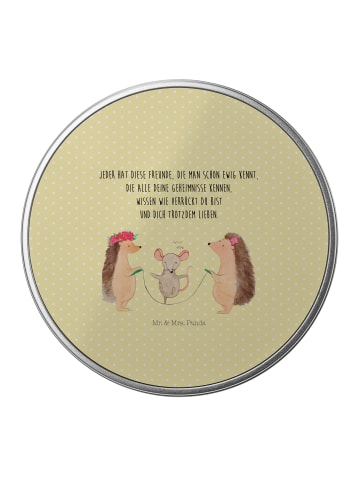 Mr. & Mrs. Panda Vorratsbehälter Igel Seilhüpfen mit Spruch in Gelb Pastell