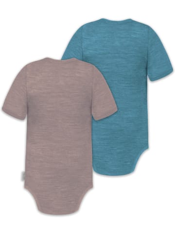 Normani Outdoor Sports 2er Set Doppelpack Baby Merino Body in Rosa/Blau