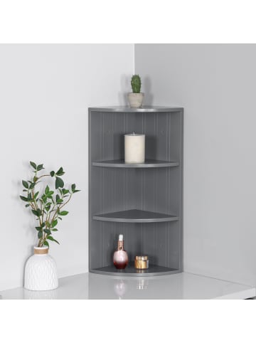 relaxdays Eckregal in Grau - (B)35 x (H)62 x (T) 25 cm