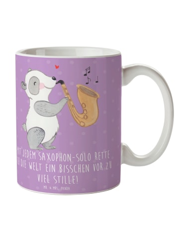 Mr. & Mrs. Panda Mug Saxophon Magie mit Spruch in Lavendeltraum