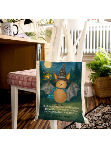 Mr. & Mrs. Panda totebag Fledermaus Zauberer Design mit Spruch in Weiß