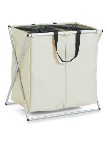 Zeller Wäschekorb 2 Fächer Wäschekorb 128 Liter in Beige, (B) 59 x (H) 57 x (L) 59 cm