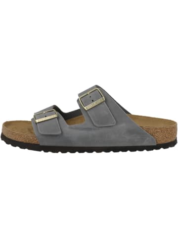 Birkenstock Pantolette Arizona geöltes Nubukleder schmal in grau