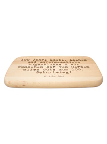 Mr. & Mrs. Panda Frühstücksbrettchen Spruch 100. Geburtstag mit ... in Transparent