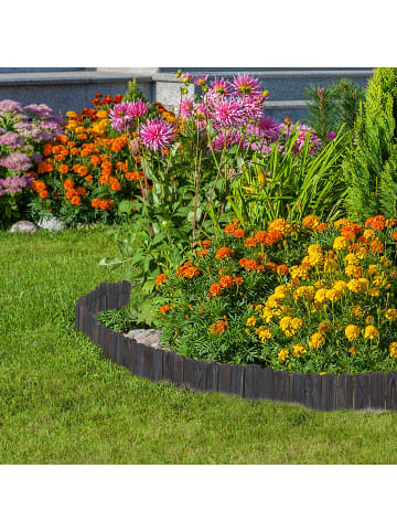 relaxdays Beeteinfassung in Anthrazit – (B)200 x (H)10 cm