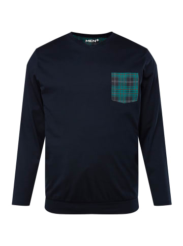 Men Plus Langer Schlafanzug in navy blau