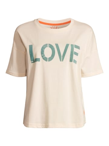 Salzhaut Rundhals T-Shirt für Damen in beige