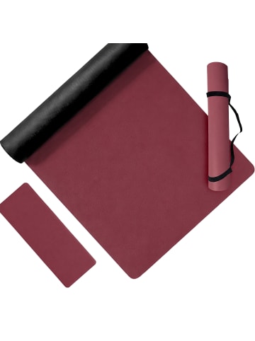 relaxdays Yogamatte in Dunkelrot - (B)68 x (H)0,5 x (T)183 cm