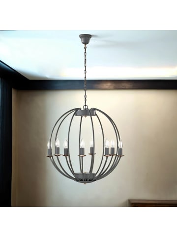 Licht-Erlebnisse Kronleuchter Ø 55 x (T)150 cm in GrauGrau