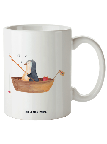 Mr. & Mrs. Panda Haferl Pinguin Angelboot ohne Spruch in Weiß