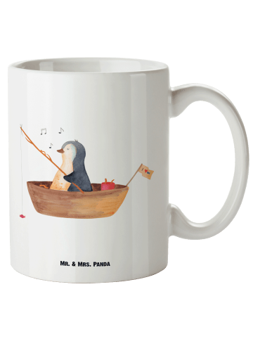 Mr. & Mrs. Panda XL Tasse Pinguin Angelboot ohne Spruch in Weiß