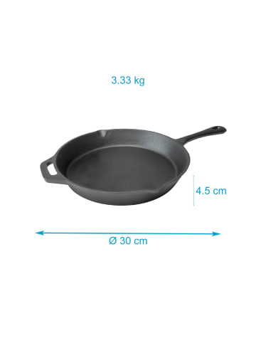 Intirilife Gusseisen Pfanne in Schwarz