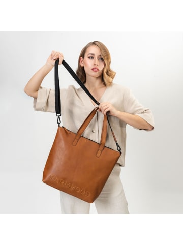 Farmhood Memphis XL Schultertasche Leder 32 cm in cognac