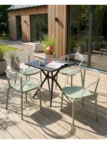 Beliani 4er-Set Gartenstuhl MALEVIZI in Grün/Transparent