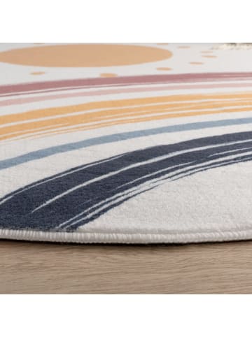 KADIMA DESIGN Kinderteppich waschmaschinenwaschbar Sonne Regenbogen Kinderzimmer in Weiß