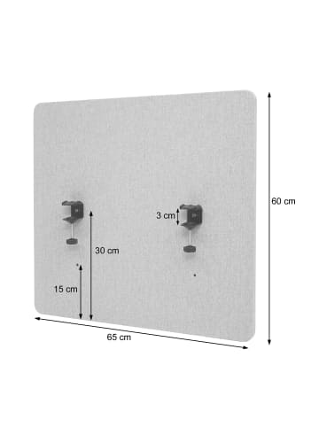 MCW Akustik-Tischtrennwand G75, 60x65cm türkis