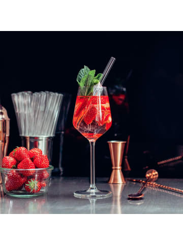 HÅLM Cocktail Rezepte Glasstrohhalme mit gravierten Maßen für perfektes Mixen - 6er