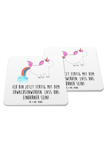 Mr. & Mrs. Panda Bierdeckel Einhorn Pupsen mit Spruch in Weiß