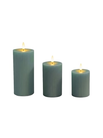 relaxdays 3 x LED Kerzen in Khaki