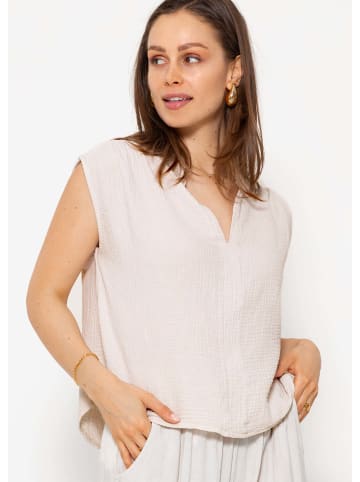 SASSYCLASSY Musselin Shirt in Hellbeige