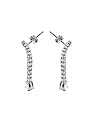 Luxenter Ohrringe aus 925er Sterlingsilber mit glitzernden Zirkonia-Steinen, rhodiniert