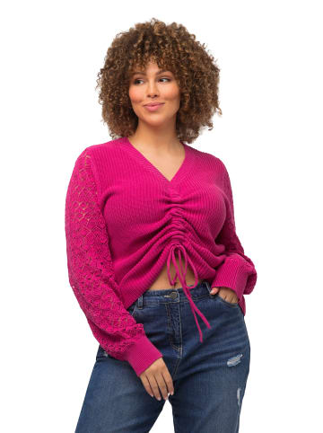 Ulla Popken Pullover in fuchsia pink