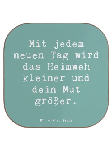 Mr. & Mrs. Panda Untersetzer für Gläser Spruch Heimweh überwinde... in Meeresbrise