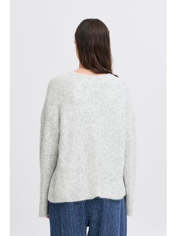 b. young BYOMEA V-NECK JUMPER - A-Linie in Light Grey Melange