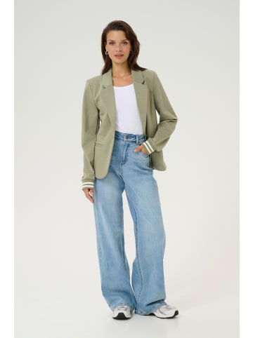 Kaffe Blazer Kinnie Regular fit in Oil Green/Chalk Stripe